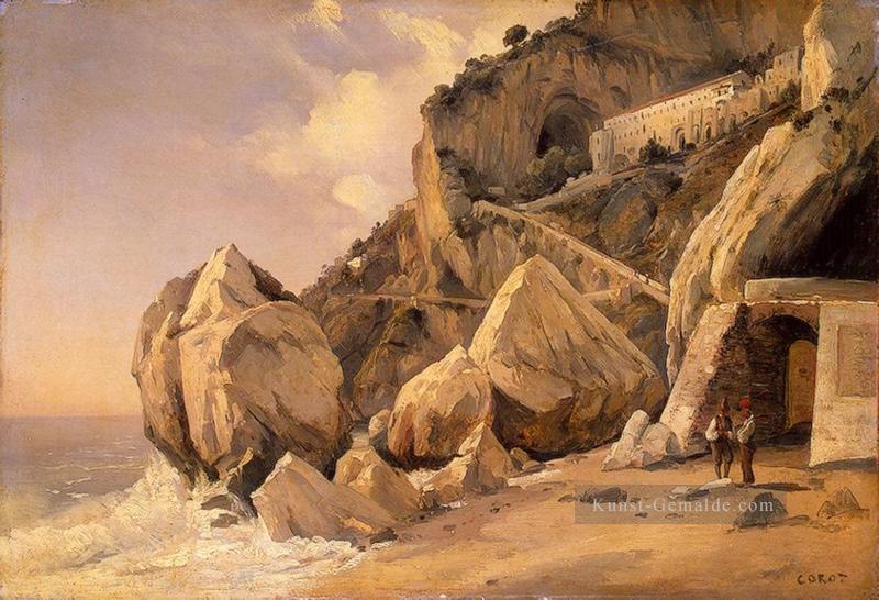 Rocks in Amalfi plein air Romantik Jean Baptiste Camille Corot Das Ölgemälde